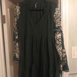 Emerald green free people dress